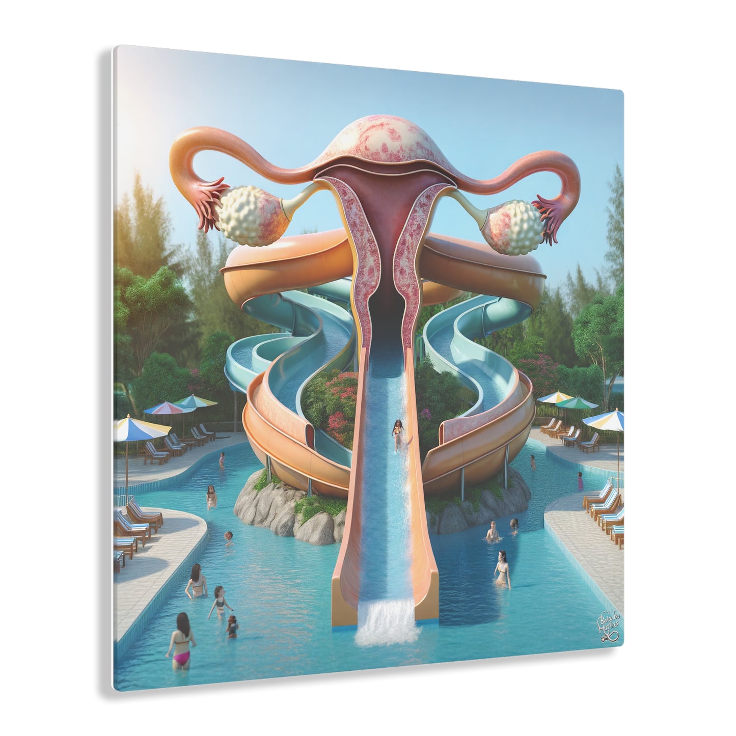 Uterus waterpark slide - Acrylic Prints
