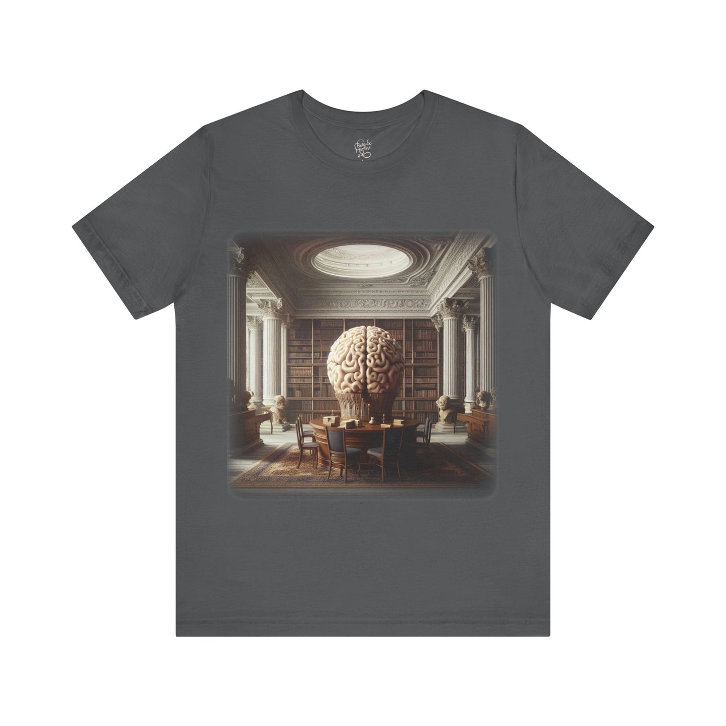 Brain - The library 2 (Unisex Jersey Short Sleeve T-shirt)