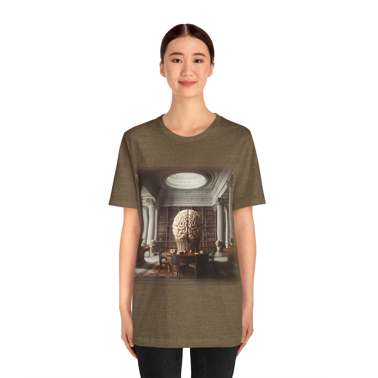 Brain - The library 2 (Unisex Jersey Short Sleeve T-shirt)
