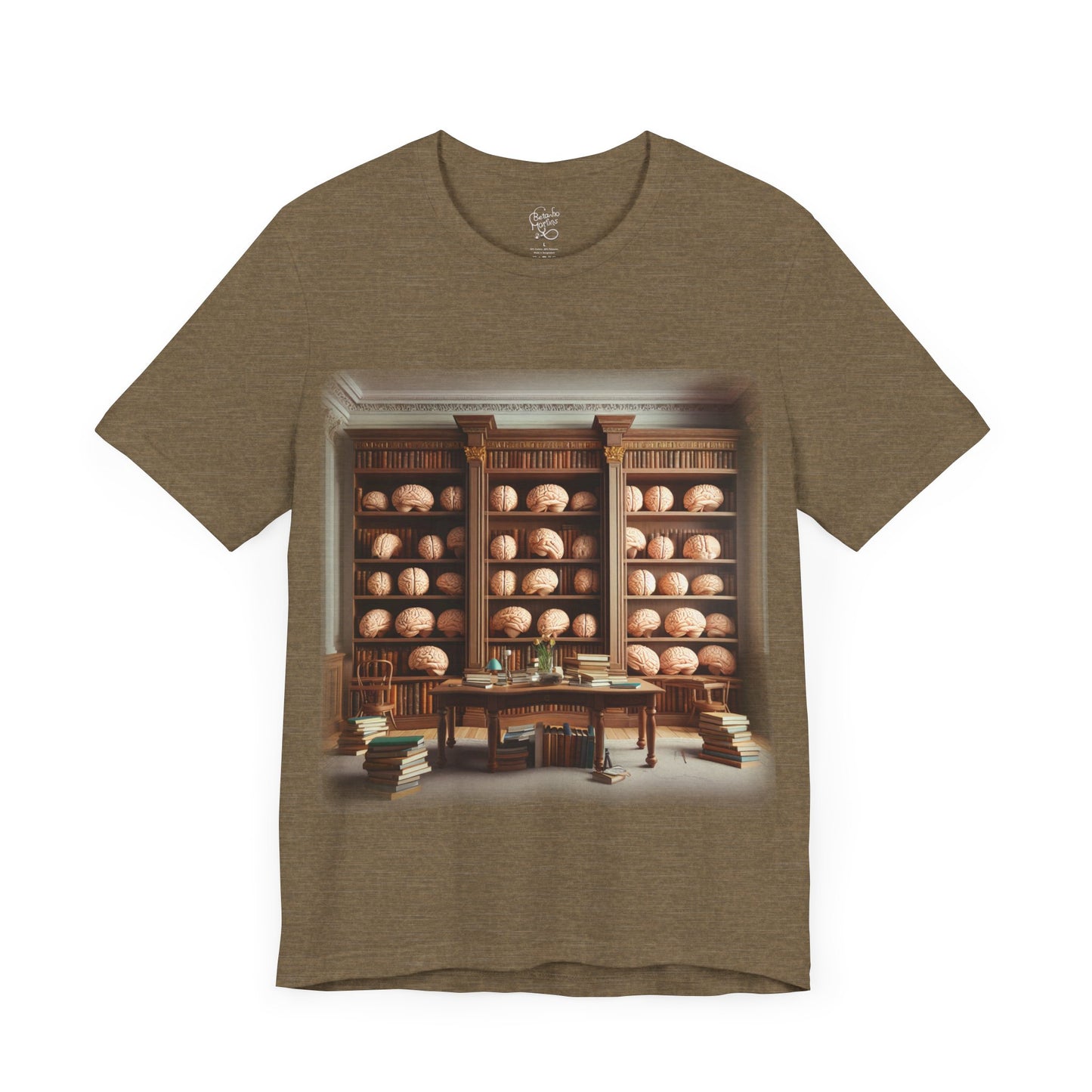 Brain - The library 1 (Unisex Jersey Short Sleeve T-shirt)