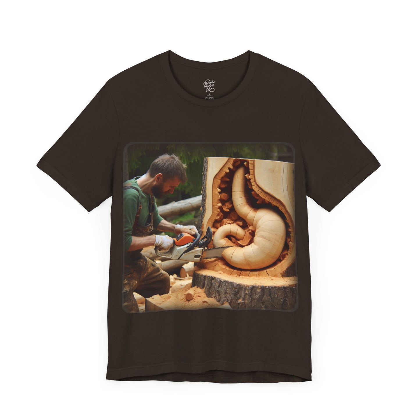 Stomach - Chainsaw wood carving (Unisex Jersey Short Sleeve T-Shirt)