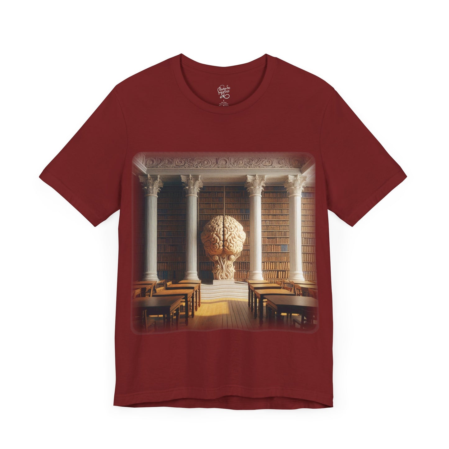 Brain - The library 3 (Unisex Jersey Short Sleeve T-shirt)