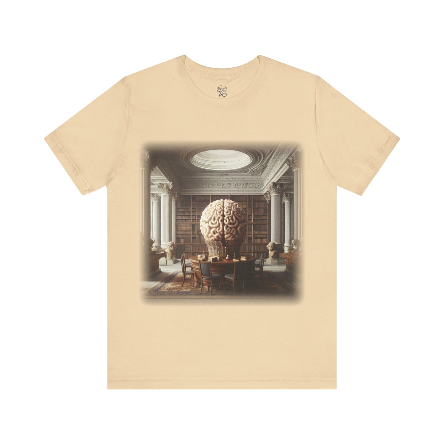 Brain - The library 2 (Unisex Jersey Short Sleeve T-shirt)