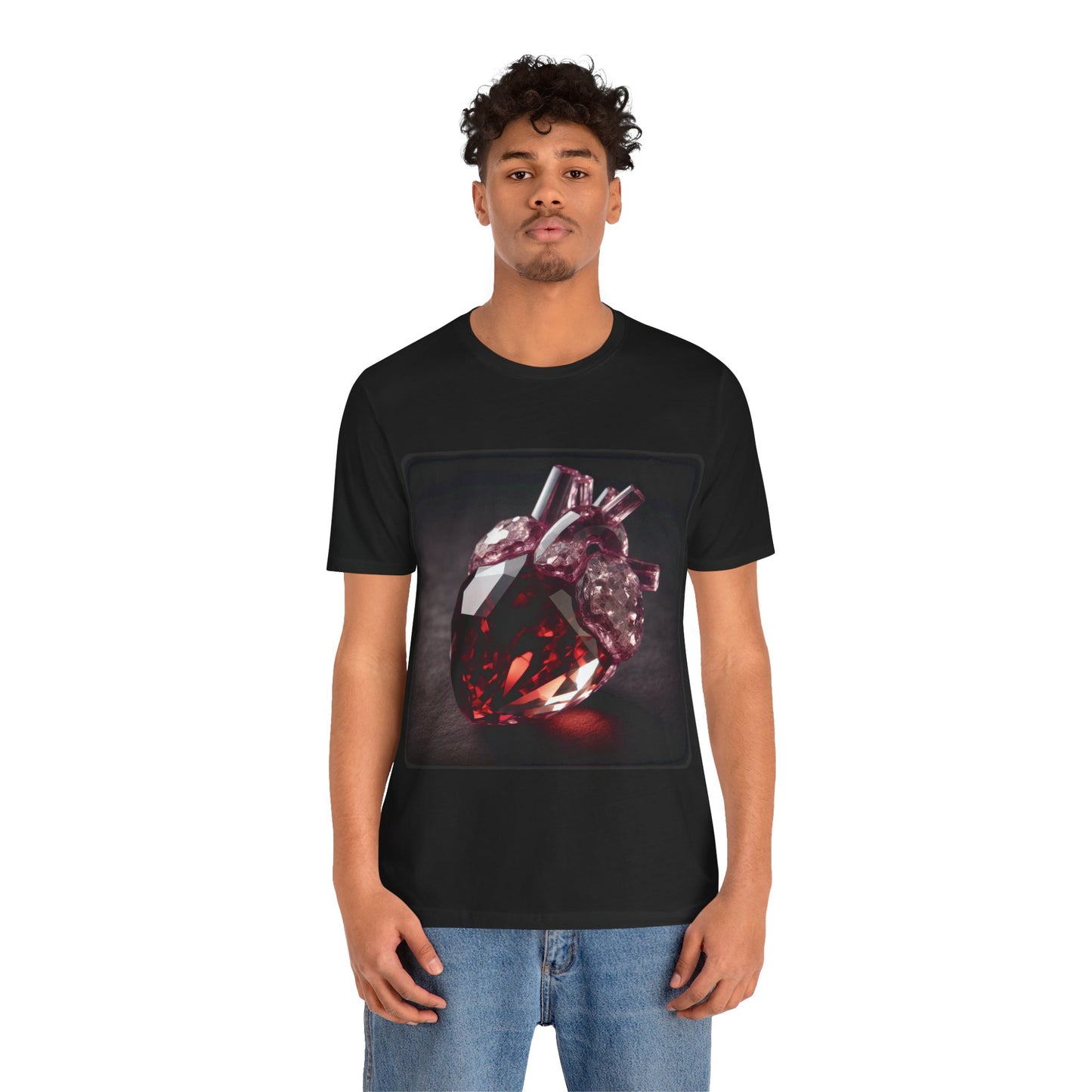 Heart - Crystal 1 (Unisex Jersey Short Sleeve T-Shirt)