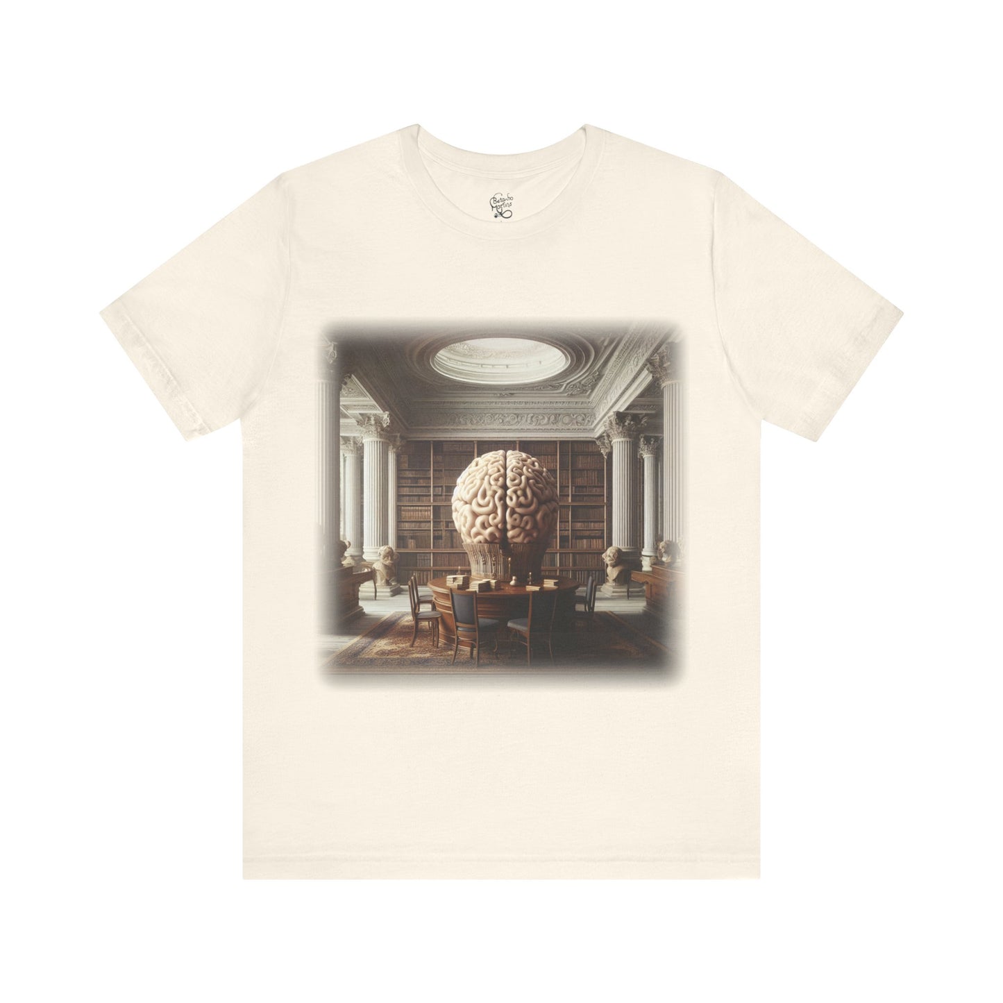 Brain - The library 2 (Unisex Jersey Short Sleeve T-shirt)