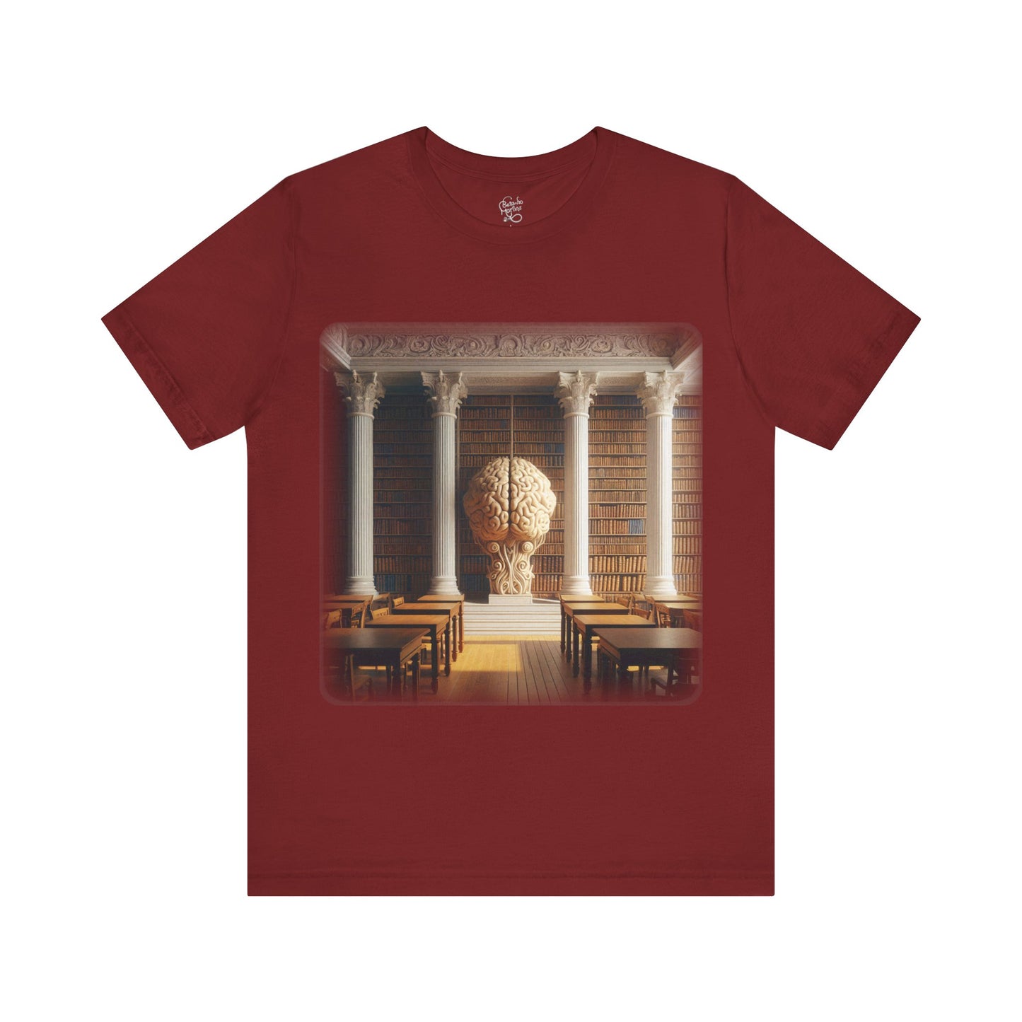 Brain - The library 3 (Unisex Jersey Short Sleeve T-shirt)