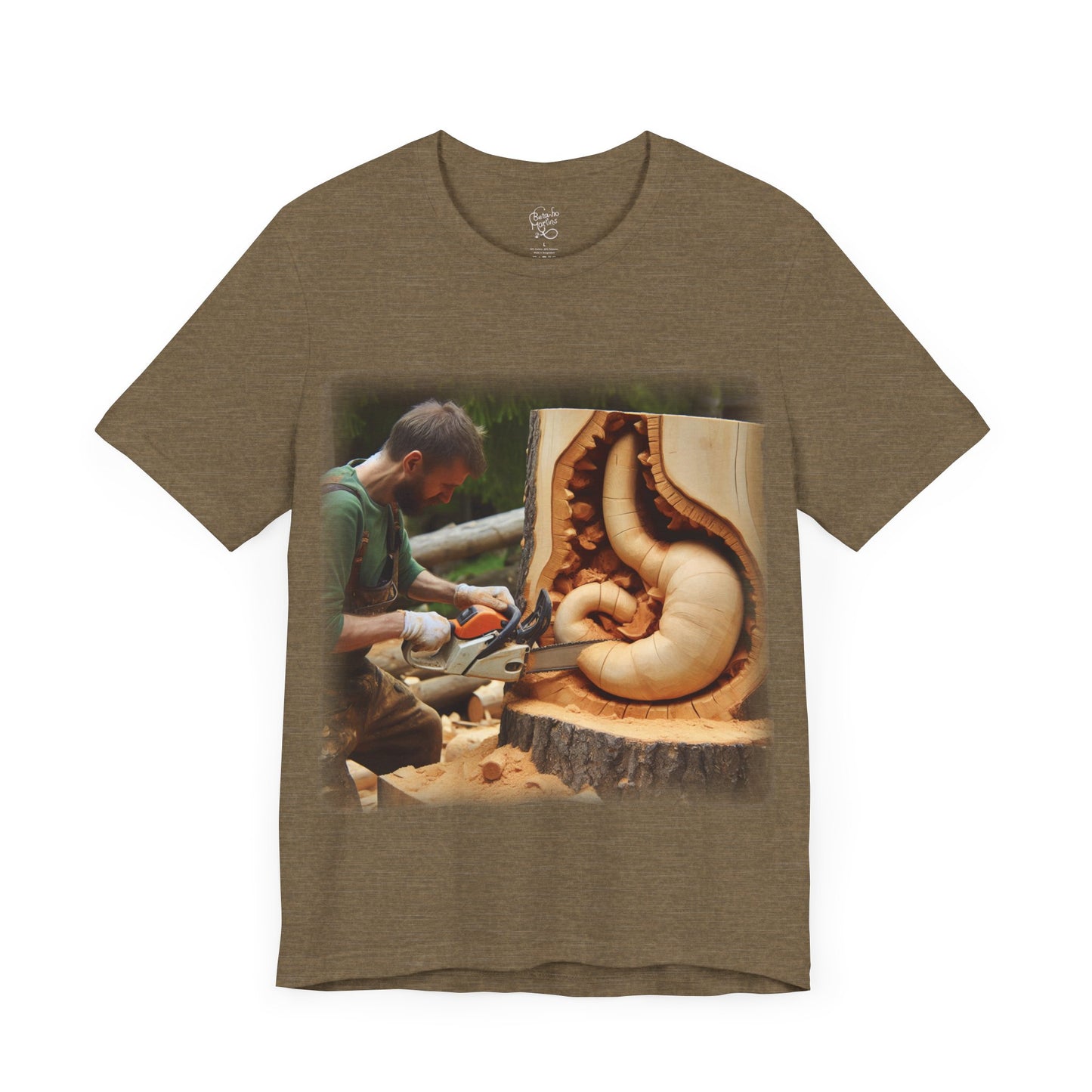 Stomach - Chainsaw wood carving (Unisex Jersey Short Sleeve T-Shirt)