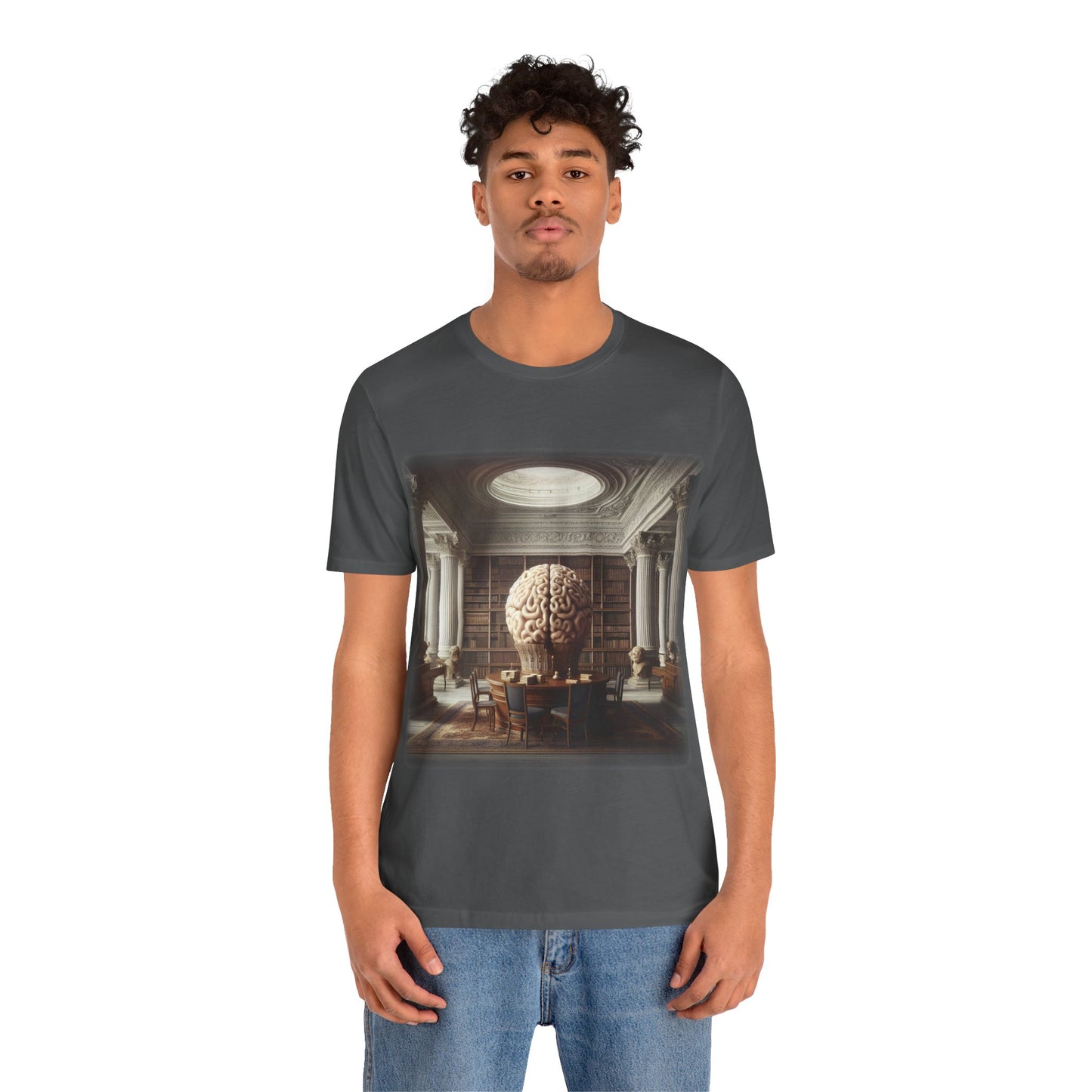 Brain - The library 2 (Unisex Jersey Short Sleeve T-shirt)