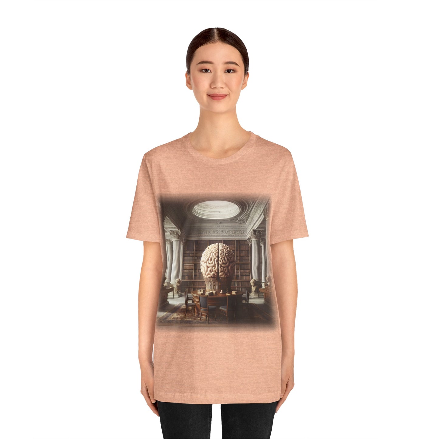 Brain - The library 2 (Unisex Jersey Short Sleeve T-shirt)