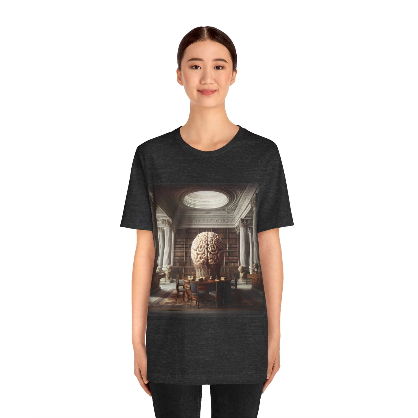 Brain - The library 2 (Unisex Jersey Short Sleeve T-shirt)