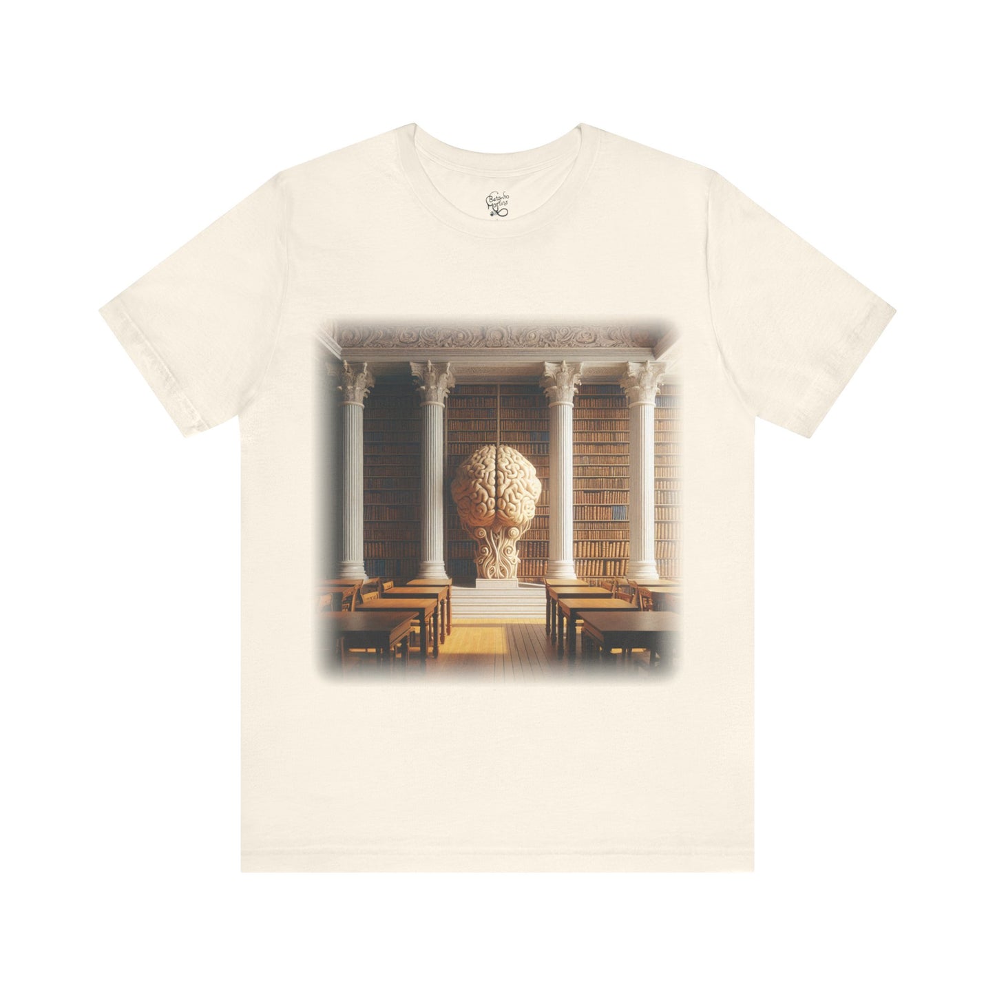 Brain - The library 3 (Unisex Jersey Short Sleeve T-shirt)