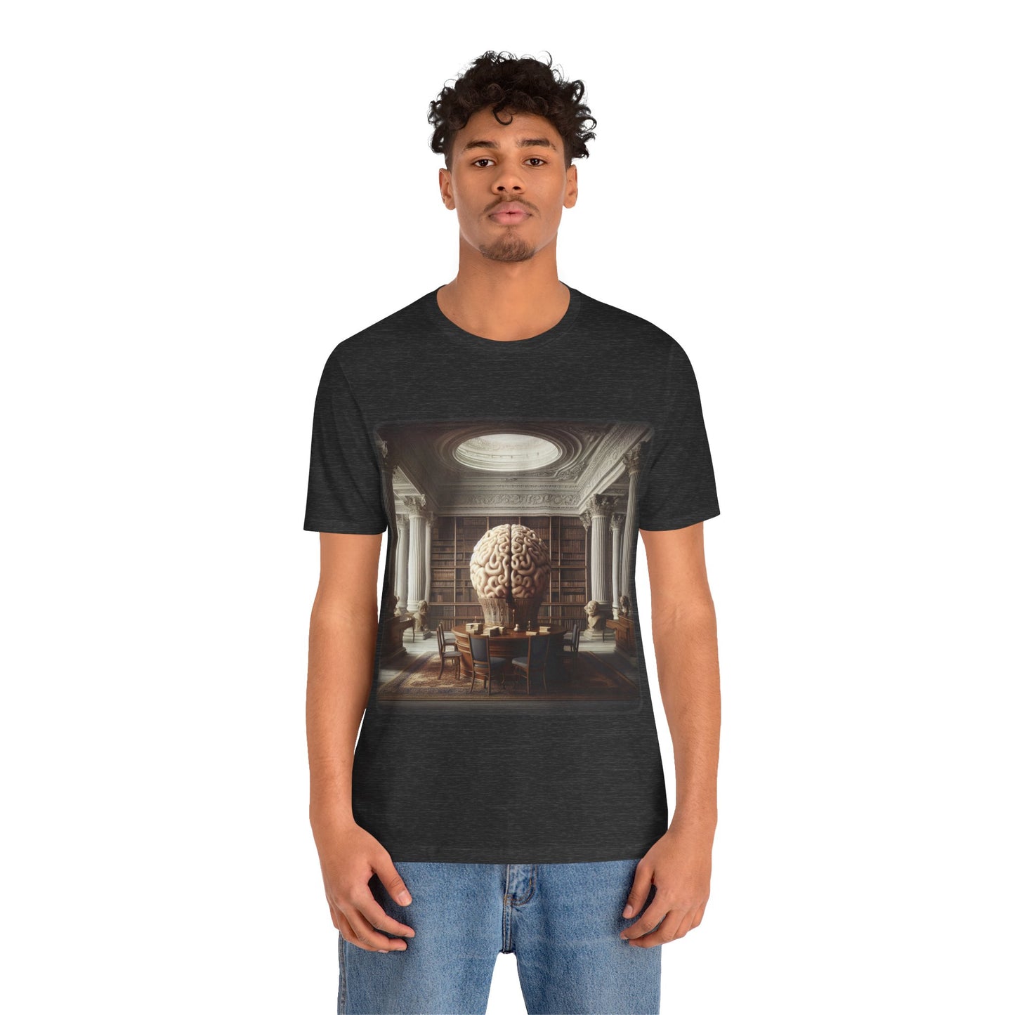 Brain - The library 2 (Unisex Jersey Short Sleeve T-shirt)