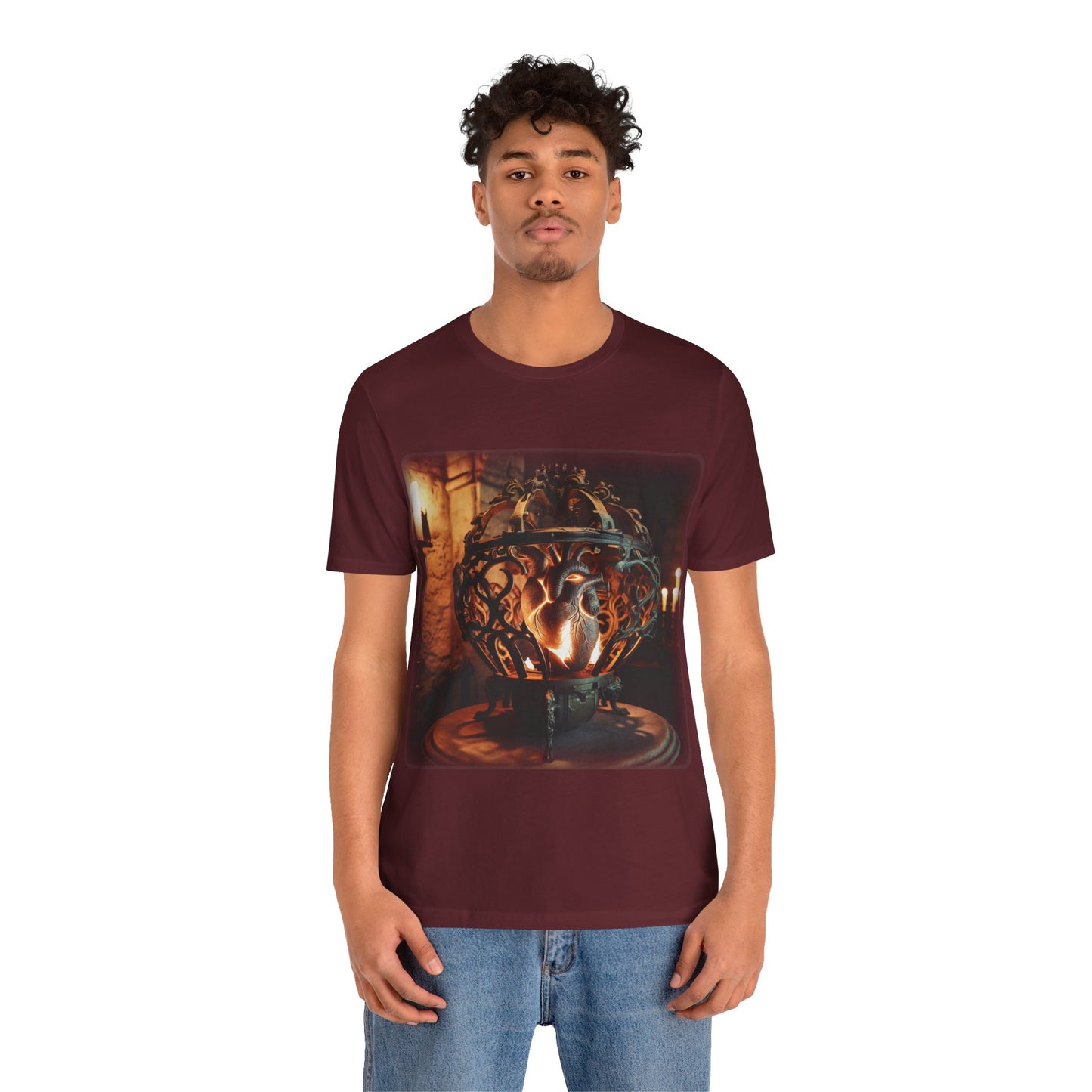 Wrought iron heart - Fireplace 4 (Unisex Jersey Short Sleeve T-Shirt)