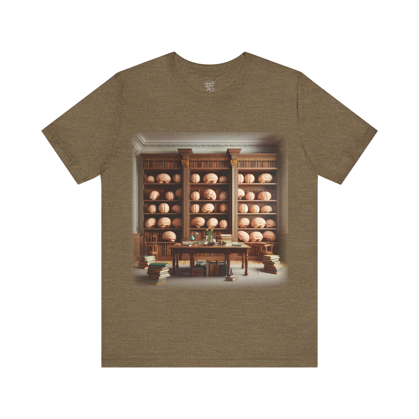 Brain - The library 1 (Unisex Jersey Short Sleeve T-shirt)