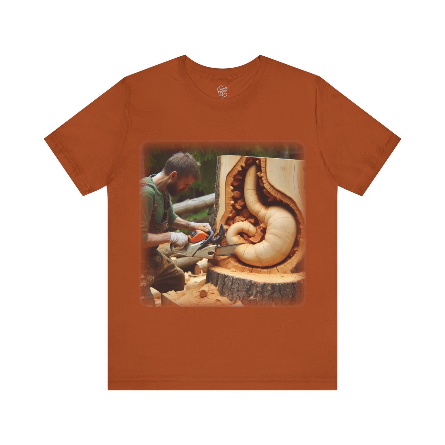 Stomach - Chainsaw wood carving (Unisex Jersey Short Sleeve T-Shirt)