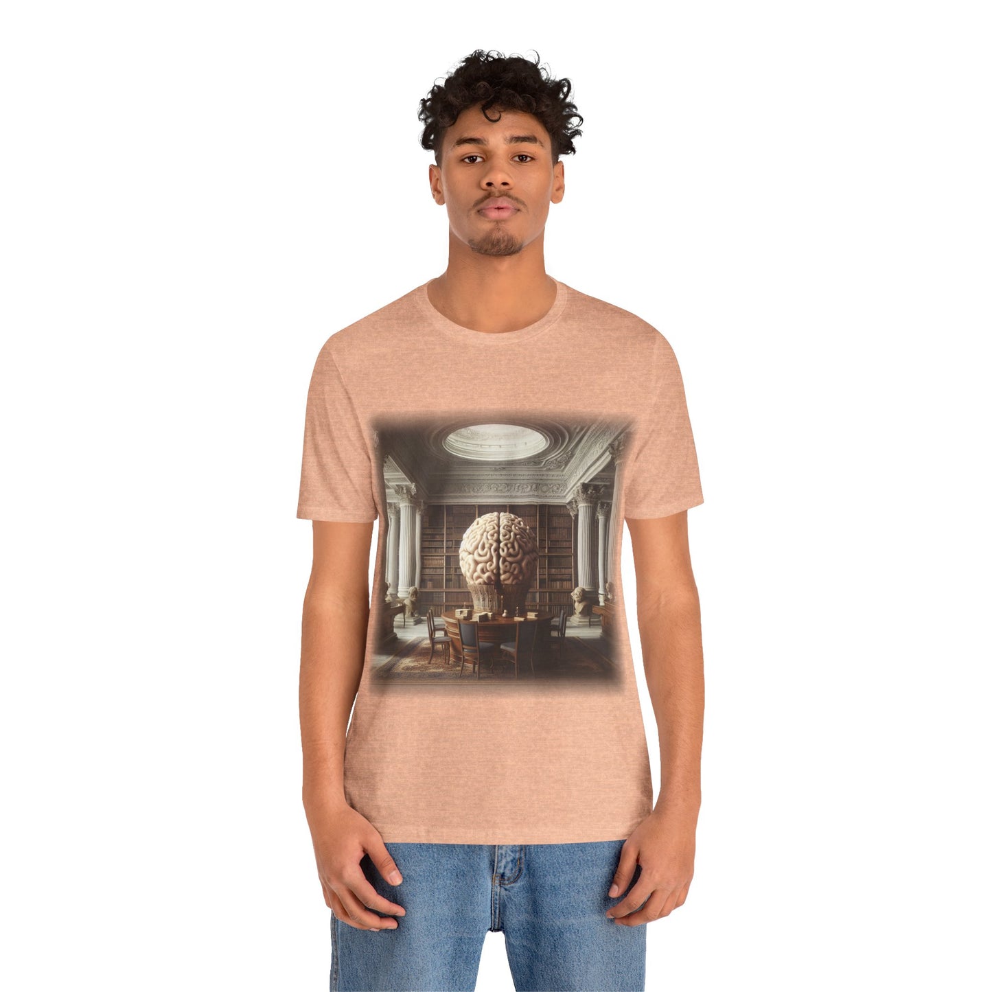 Brain - The library 2 (Unisex Jersey Short Sleeve T-shirt)
