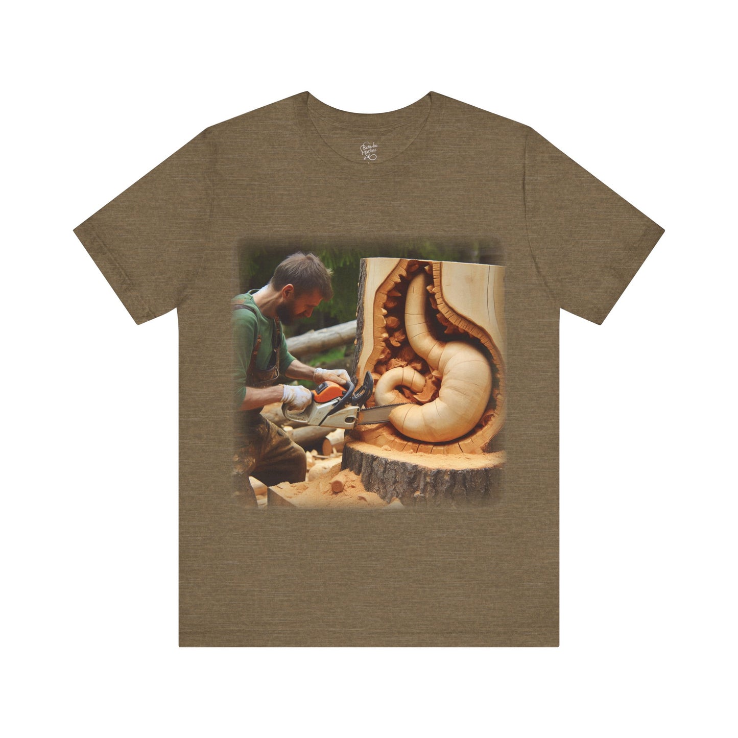 Stomach - Chainsaw wood carving (Unisex Jersey Short Sleeve T-Shirt)