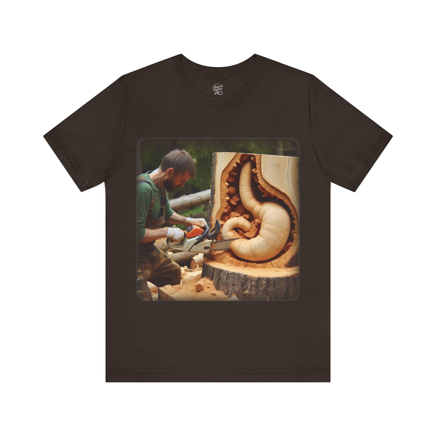 Stomach - Chainsaw wood carving (Unisex Jersey Short Sleeve T-Shirt)
