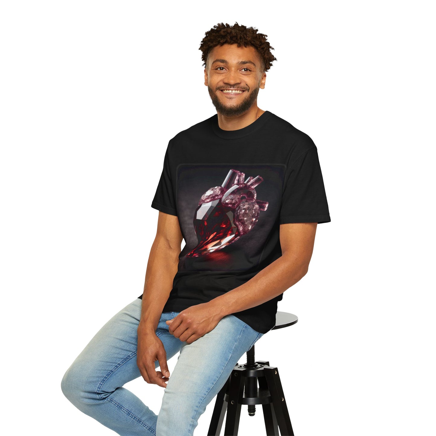 Heart Crystal 1 — Unisex Garment-Dyed T-shirt