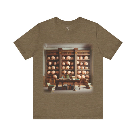 Brain - The library 1 (Unisex Jersey Short Sleeve T-shirt)